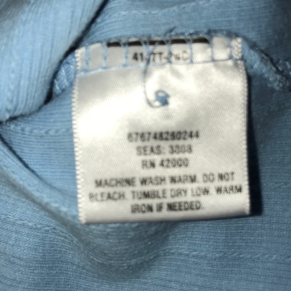 BASIC EDITIONS embroidered details short sleeve cotton light blue size XL - Picture 5 of 9